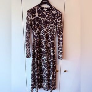 Topshop leopard Long Sleeve Dress